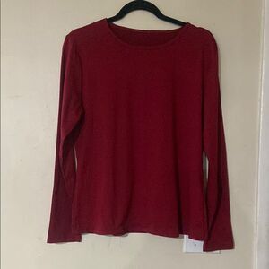 Women's Red Long Sleeve Top Size XXL Red Burgundy